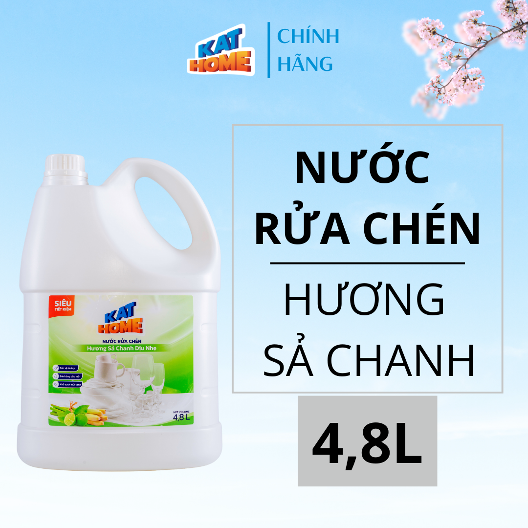 Nước rửa chén KAT HOME Hương Sả Chanh 4,8L