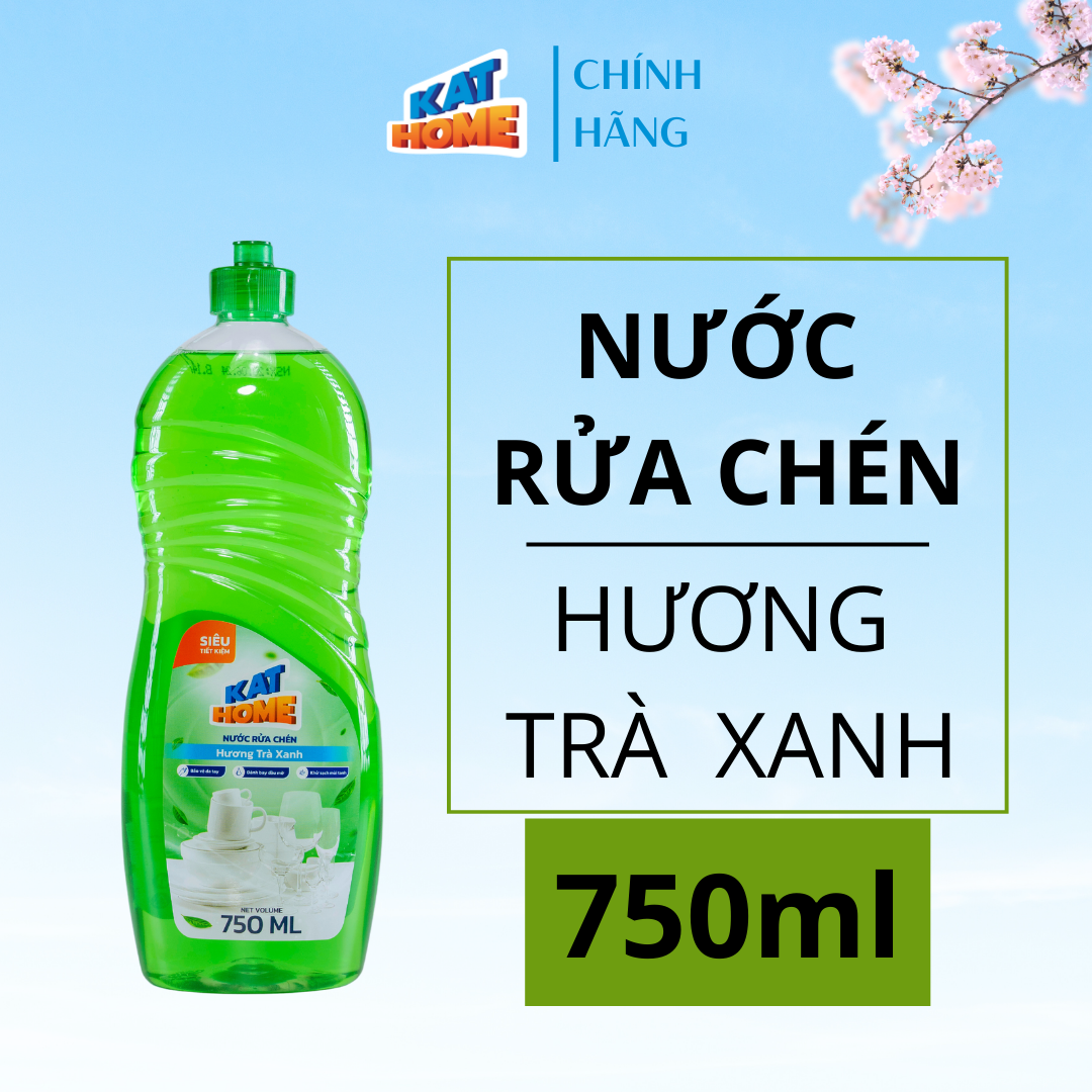 Nước rửa chén KAT HOME Hương Trà Xanh 750ml