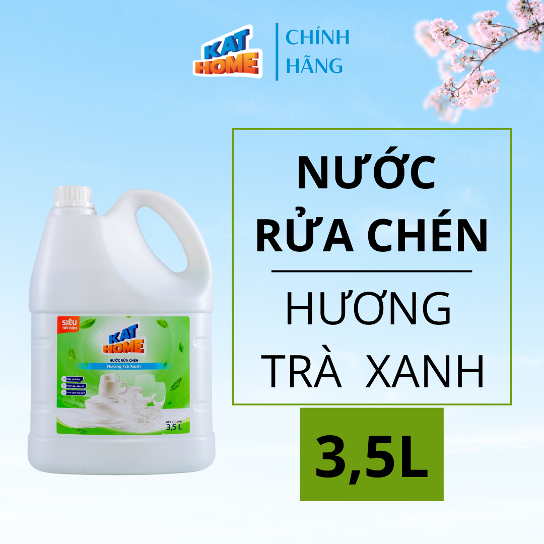 Nước rửa chén KAT HOME Hương Trà Xanh 3,5L