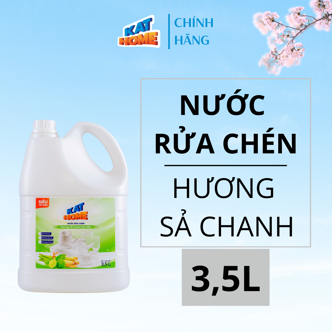 Nước rửa chén KAT HOME Hương Sả Chanh 3,5L